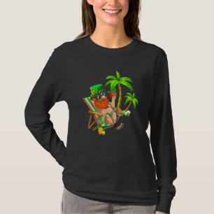 Lucky Irish Leprechaun Hawaiian Surfing St Patrick T-Shirt