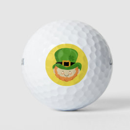 Lucky Irish Leprechaun mit Kleeblatt in seinem Hut Golfball