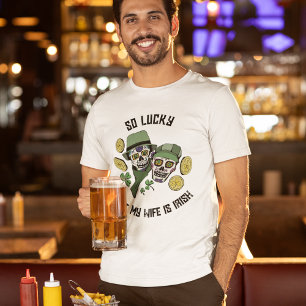 Lucky Irish Liebe Geschenk für Husband Sugar Skull T-Shirt