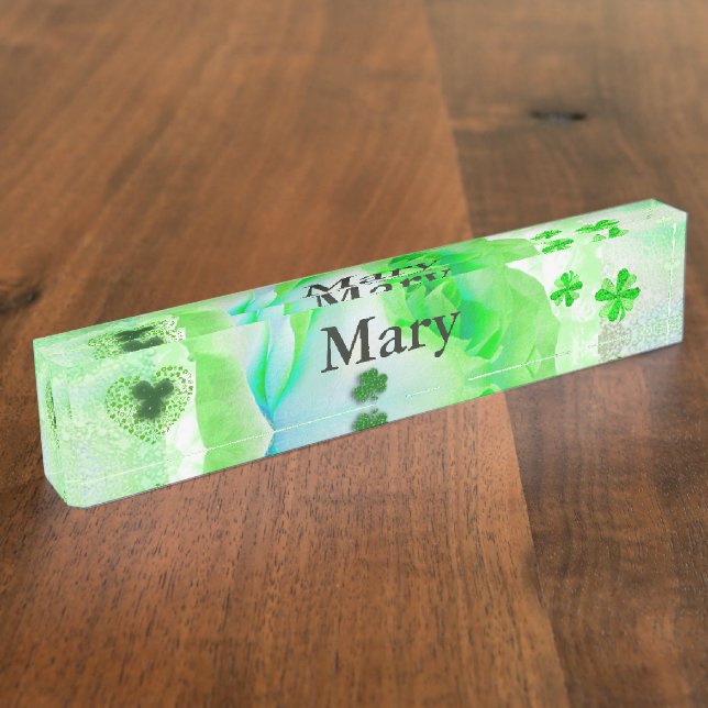 Lucky Irish Rose Namensplakette (Seite)