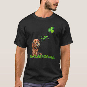 Lucky Irish Setter Dog Kleeblatt St Patrick's Day T-Shirt