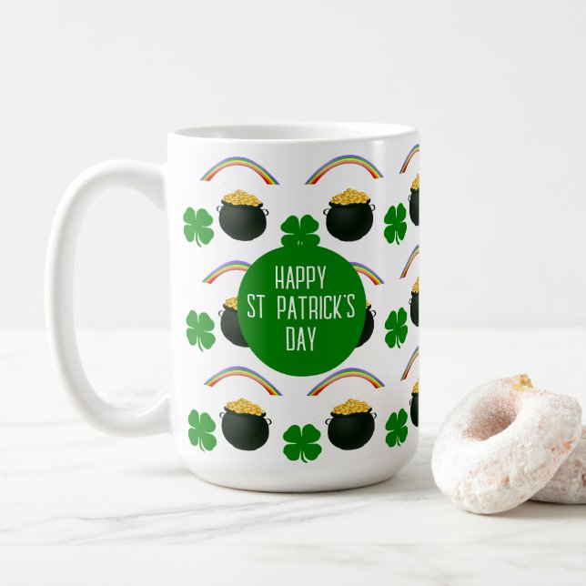 Lucky Irish St Patrick's Day Coffee Mug (Avec donut)