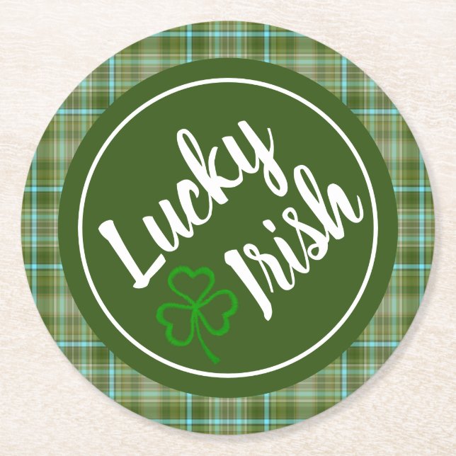 Lucky Irish St Patricks Day Party Runder Pappuntersetzer (Vorderseite)