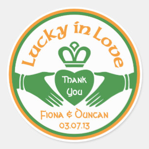 Lucky Irish St Patricks Day Wedding Vielen Dank Runder Aufkleber