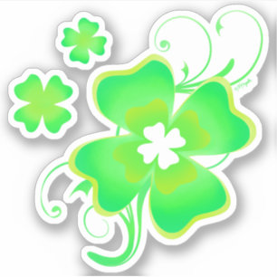 Lucky Irish Vierblättriges Kleeblatt Aufkleber