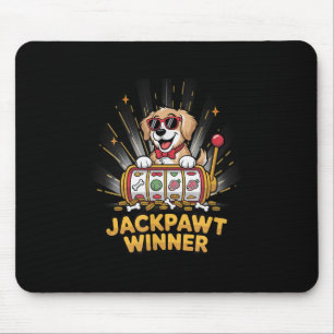 Lucky Jackpawt Gewinner Gambling Casino Dog Plays  Mousepad