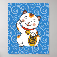 Lucky Japanisch Calico Cat | Maneki Neko Poster