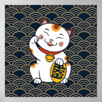 Lucky Japanisch Calico Cat | Maneki Neko Poster