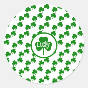 Lucky Kleber Saint Patrick's Runder Aufkleber