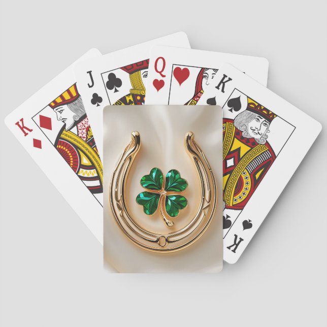 Lucky Klee mit Gold Horseshoe Spielkarten (Rückseite)