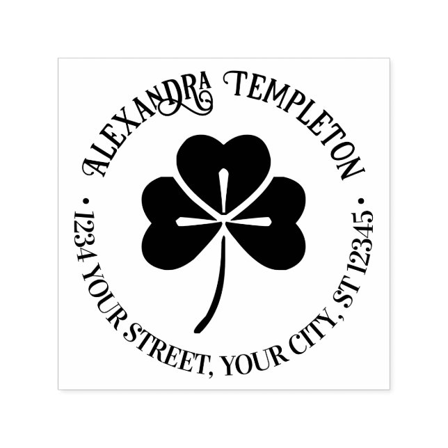 Lucky Kleeblatt #4P Name Rücksendeadresse Permastempel (Design)