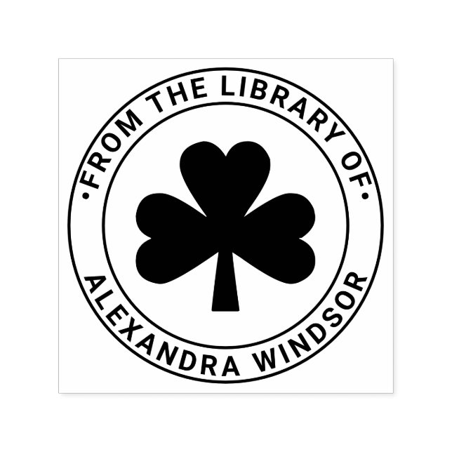 Lucky Kleeblatt #5 Bibliotheksname Permastempel (Design)