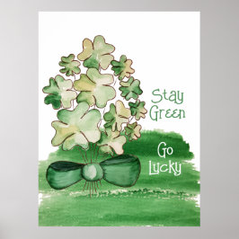 Lucky Kleeblatt Closing Wassercolor Poster