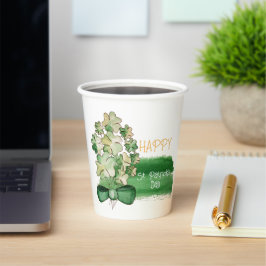 Lucky Kleeblatt Cloud Wasserfarbe Kaffee Tasse Pappbecher