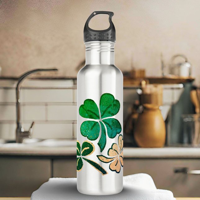Lucky Kleeblatt Clover Happy St Patrick`s Day Edelstahlflasche (Von Creator hochgeladen)