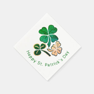 Lucky Kleeblatt Clover Happy St Patrick`s Day Serviette