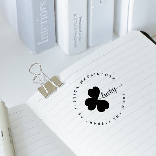 Lucky Kleeblatt Eleagnant Individuelle Name Librar Gummistempel