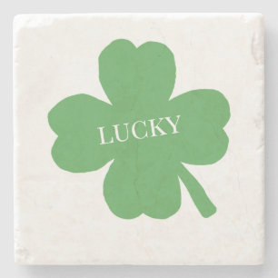 Lucky Kleeblatt Irish Green Painting Stone Unterse Steinuntersetzer
