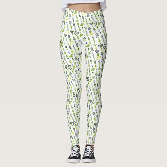 Lucky Kleeblatt Kleber Minimal modern gestreift Leggings (Vorderseite)