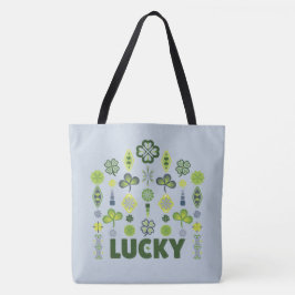 Lucky Kleeblatt Kleber Minimal Modernes Muster Bla Tasche