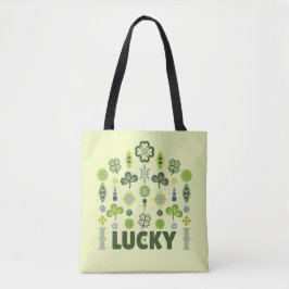 Lucky Kleeblatt Kleber Minimales Muster Gelb Tasche