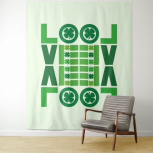 Lucky Kleeblatt Liebe Wandteppich