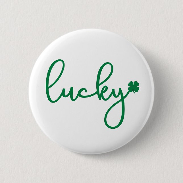 Lucky Kleeblatt Luck St. Patrick's Day Celebration Button (Vorderseite)