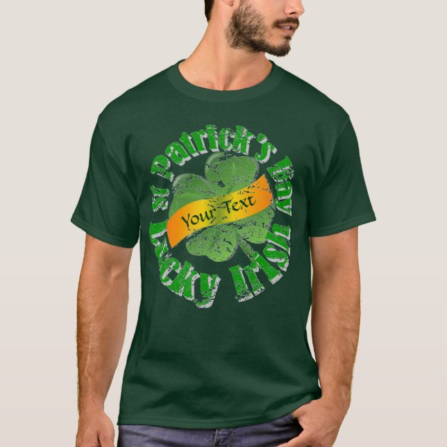 Lucky Kleeblatt personalisiert St Patrick's T-Shirt (Vorderseite)