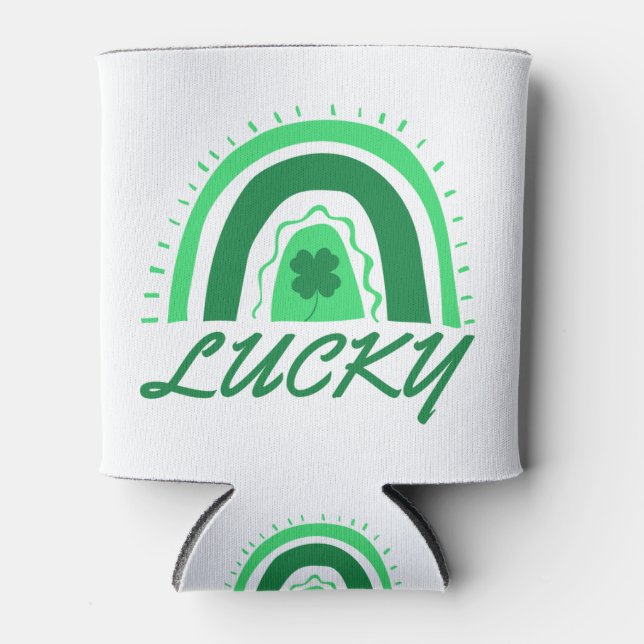 Lucky Kleeblatt Rainbow Dosenkühler (Vorderseite)