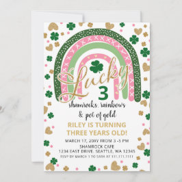 Lucky Kleeblatt Rainbow St Patrick Girl Birthday Einladung