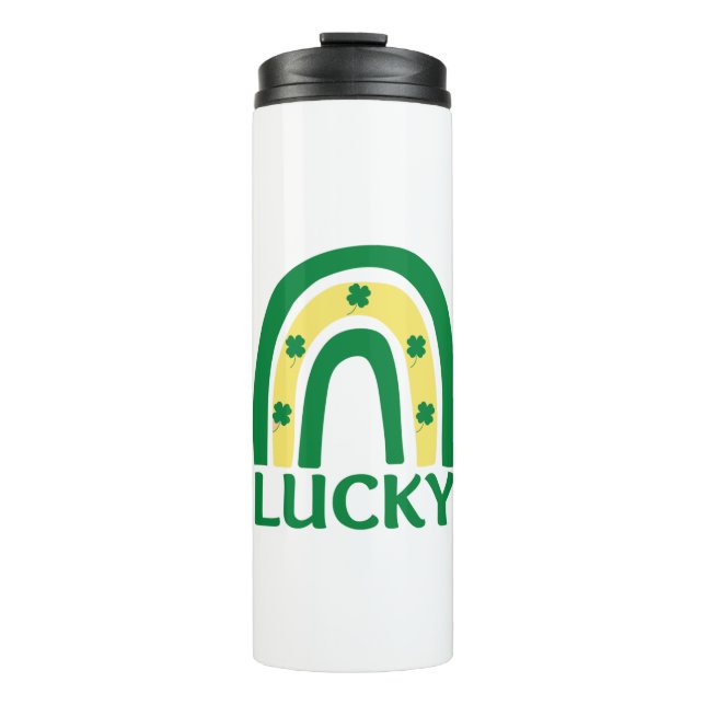 Lucky Kleeblatt Rainbow St Patricks Thermosbecher (Vorderseite)