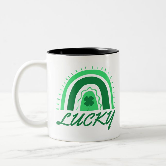 Lucky Kleeblatt Rainbow Zweifarbige Tasse (Links)