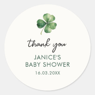 Lucky Kleeblatt St. Patrick's Day Baby Shower Runder Aufkleber