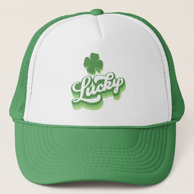 Lucky Kleeblatt St Patrick's Day Irish Truckerkappe (Vorderseite)