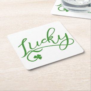 Lucky Kleeblatt St Patricks Day Rechteckiger Pappuntersetzer