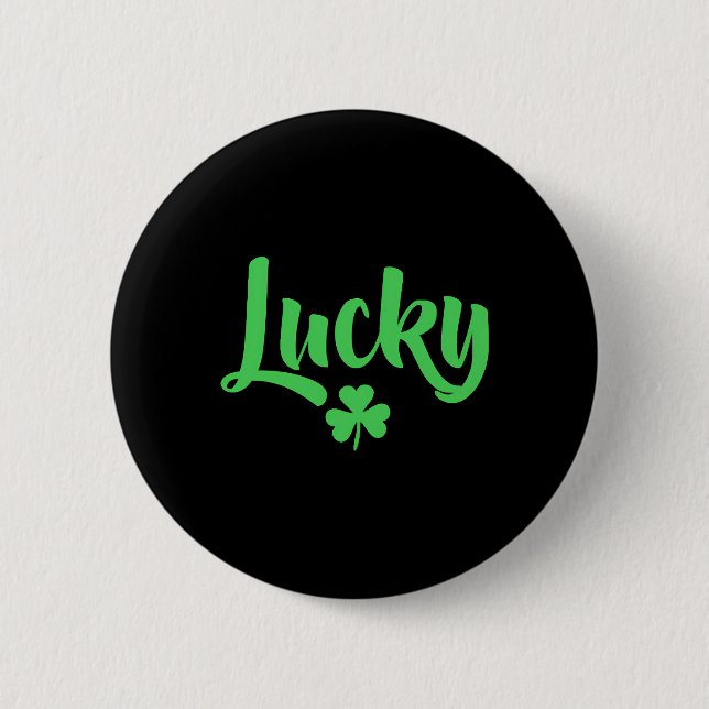 Lucky Kleeblatt St. Patricks Day St Pattys St Pad Button (Vorderseite)