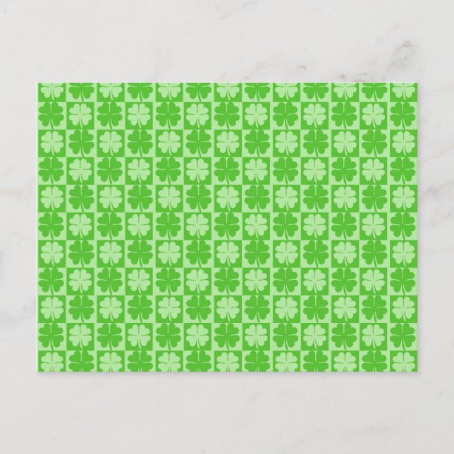 Lucky Kleeblatt Vierblättriges Kleeblatt Postkarte (Vorderseite)