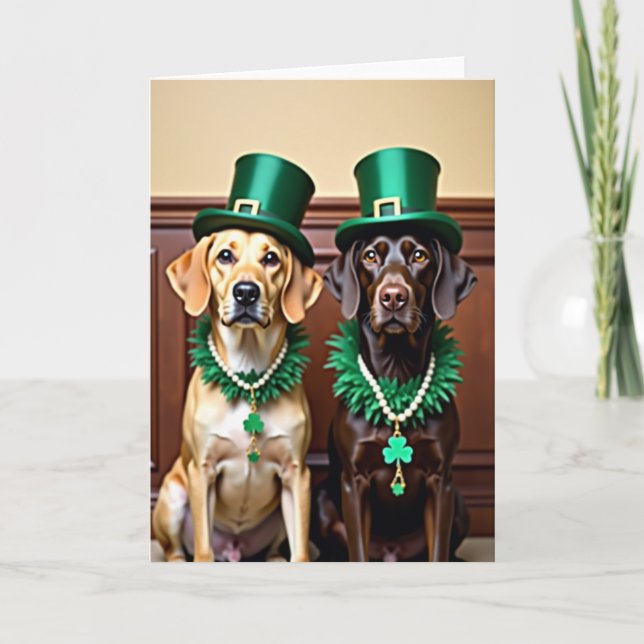 Lucky Labs St Patricks Day Card Karte (Vorderseite)