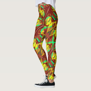 Lucky Lady Art Design brauner Zitronenapfel grün Leggings