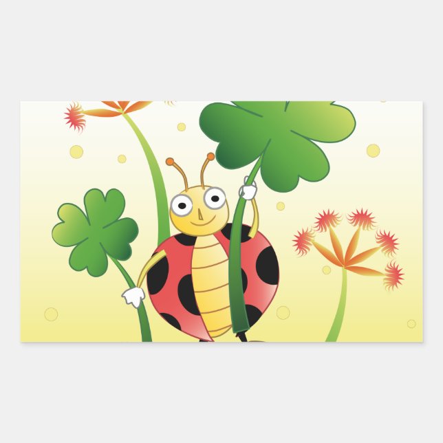 Lucky Ladybird Rechteckiger Aufkleber (Vorderseite)