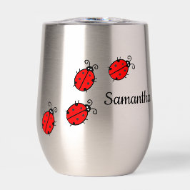 Lucky Ladybugs Design Vin Thermique Tumbler