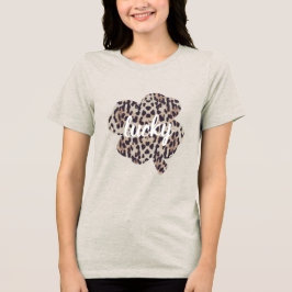 Lucky Leopard Print Kleeblatt St. Patrick's Day Tri-Blend Shirt