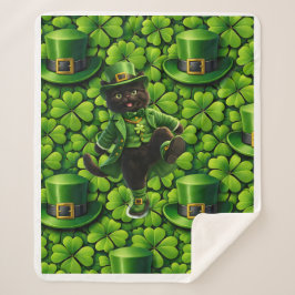 Lucky leprechaun black cat Saint Patrick's Day Pat Sherpadecke