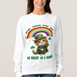 Lucky Leprechaun Chat et Sweatshirt arc-en-ciel