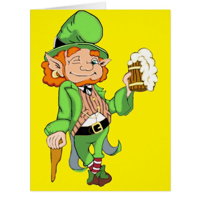 Lucky Leprechaun Giant St. Patricks Grußkarte (Vorderseite)