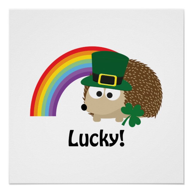 Lucky Leprechaun Igel Poster (Vorderseite)