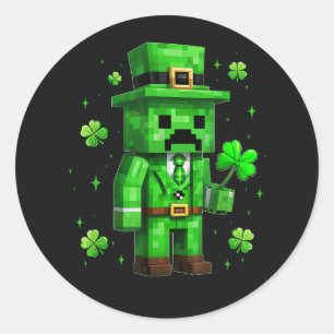 Lucky Leprechaun Lustiger St. Patrick's Day Videos Runder Aufkleber