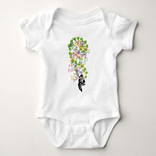 Lucky Leprechaun mit Kleeblättern Baby Strampler