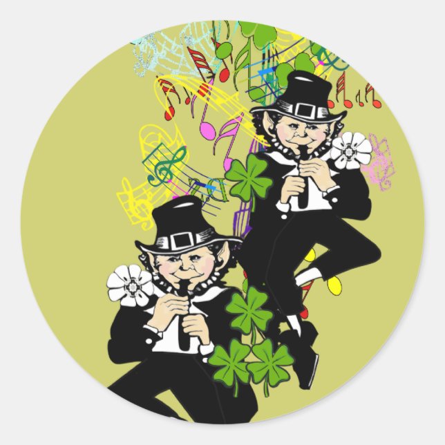 Lucky Leprechaun Runder Aufkleber (Vorderseite)