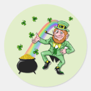 Lucky Leprechaun Runder Aufkleber